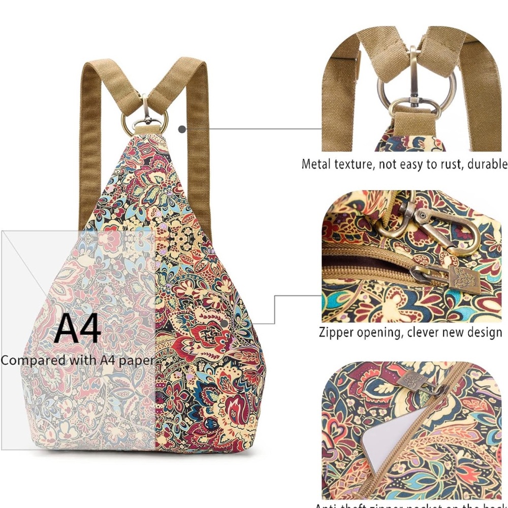 Bohemian Backpack Purse - Picture 3 of 12